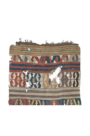 104x385 cm Antika Anadolu Karapınar Kilim, El Yapımı Koleksiyon Halısı, 18. Yüzyıldan
