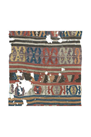 104x385 cm Antika Anadolu Karapınar Kilim, El Yapımı Koleksiyon Halısı, 18. Yüzyıldan