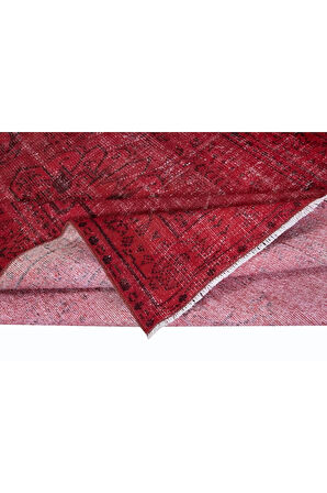 152x250 cm, Kırmızı Oturma Odası Halısı, Yenilenmiş Türk Halısı, El Düğümlü Alan Halısı