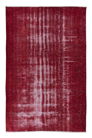 180x278 cm, El Düğümlü Kırmızı Halı, Modern El Dokuması Yün ve Pamuktan Yapılmış Alan Halısı