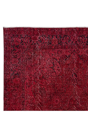 210x316 cm, Çağdaş El Düğümlü Halı, Kırmızı El Dokuması Yün ve Pamuktan Yapılmış Alan Halısı