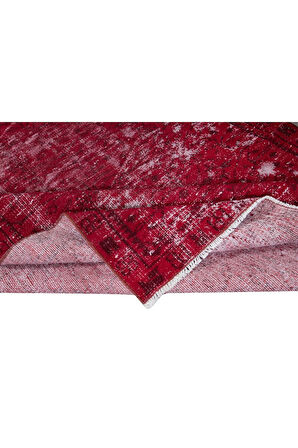140x234 cm, El Dokuması Halı, Kırmızı Modern Halı, El Yapımı Yünlü Halı