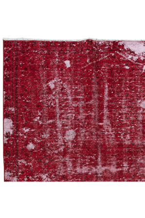 140x234 cm, El Dokuması Halı, Kırmızı Modern Halı, El Yapımı Yünlü Halı