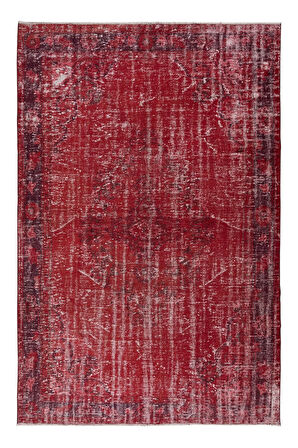 182x280 cm, Modern Ev Dekoru Halı, Kırmızı El Yapımı Halı, Geleneksel Yünlü Halı