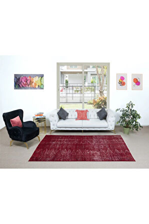 183x277 cm, Kırmızı El Dokuması Halı, Mutfak ve Yemek Odası için Modern Halı
