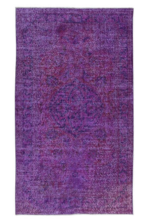 146x244 cm Mor Dış & İç Mekan Halısı, El Yapımı Halı, El Dokuma Türk Halısı, Eski Yenilenmiş Halı