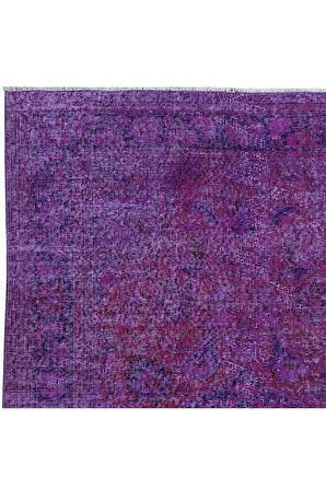 146x244 cm Mor Dış & İç Mekan Halısı, El Yapımı Halı, El Dokuma Türk Halısı, Eski Yenilenmiş Halı