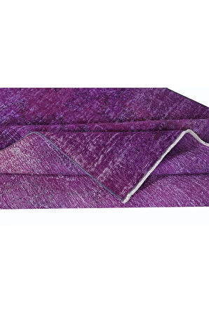 152x243 cm Mor Anadolu Halısı, Yenilenmiş El Yapımı Türk Halısı, Yün ve Pamuklu Halı