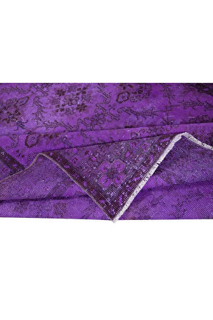 186x305 cm El Yapımı Mor Halı, Eski Türk Halısı, Modern Ev Dekoru Yünlü Halı