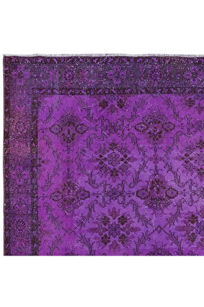 186x305 cm El Yapımı Mor Halı, Eski Türk Halısı, Modern Ev Dekoru Yünlü Halı