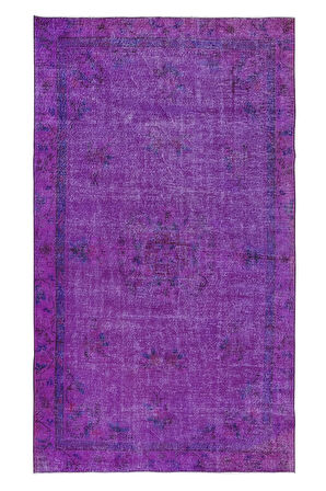 193x323 cm Mor Dış & İç Mekan Halısı, El Yapımı Halı, El Dokuma Türk Halısı, Eski Yenilenmiş Halı