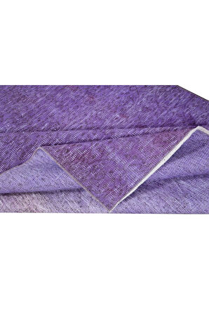 146x227 cm Dekoratif El yapımı Halı, Mor Tonlarda Yeniden Boyanmış Halı