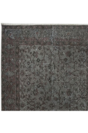 110x205 cm Geleneksel El Dokuması Gri Halı, Anadolu'dan Yünlü Halı, Modern Alan Halısı