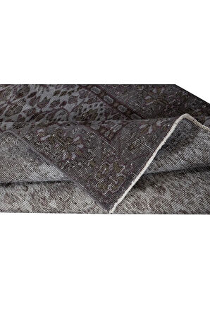 143x210 cm Gri Salon Halısı, El Dokuması Yünlü Türk Halısı, Pamuklu Alan Halısı