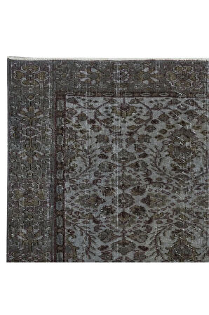 143x210 cm Gri Salon Halısı, El Dokuması Yünlü Türk Halısı, Pamuklu Alan Halısı