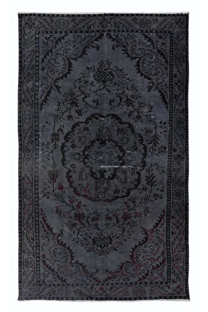 162x264 cm El Dokuması Halı, Gri Modern Halı, El Yapımı Yünlü Halı
