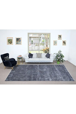 226x375 cm Gri El Dokuması Büyük Halı, Mutfak ve Yemek Odası için Modern Halı