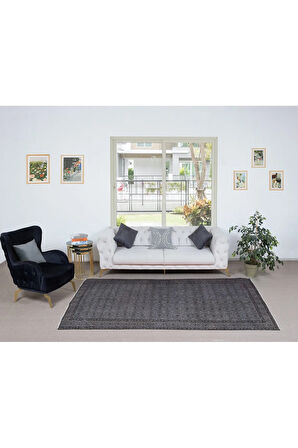 171x254 cm Çağdaş Gri El Dokuma Halı, Yenilenmiş Anadolu Halısı