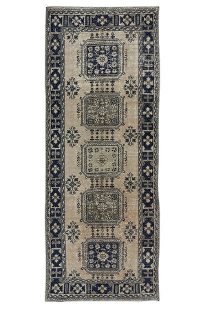 143x357 cm Eski El Düğümlü Koridor Halısı, Geniş Koridor Yolluğu, Merdiven Halısı