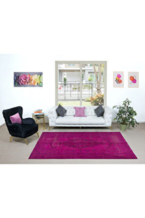 183x280 cm, El Yapımı Türk Halısı, Pembe El Dokuması Halı, Modern Yünlü Halı