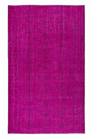 163x266 cm, Geleneksel El Dokuması Pembe Halı, Anadolu'dan Yünlü Halı, Modern Alan Halısı