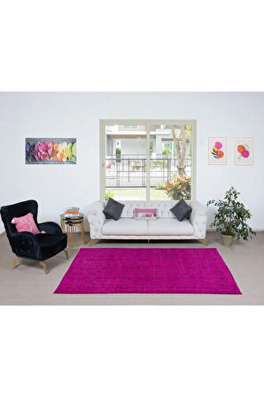 163x266 cm, Geleneksel El Dokuması Pembe Halı, Anadolu'dan Yünlü Halı, Modern Alan Halısı