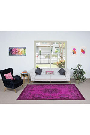 164x294 cm, Pembe Salon Halısı, El Dokuması Yünlü Türk Halısı, Pamuklu Alan Halısı