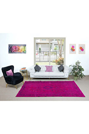 178x297 cm, Modern Ev Dekoru Halı, Pembe El Yapımı Halı, Geleneksel Yünlü Halı