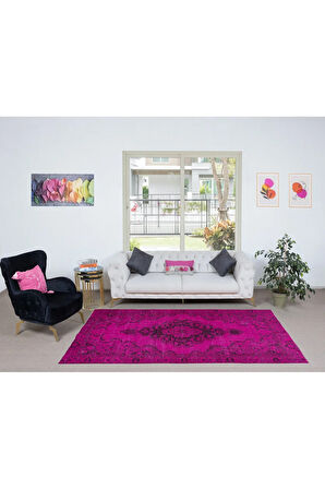 166x278 cm, Pembe El Dokuması Halı, Mutfak ve Yemek Odası için Modern Halı