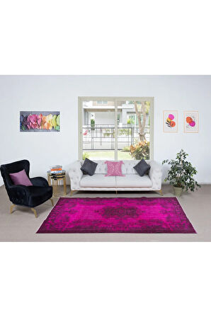 171x280 cm, Pembe Oturma Odası Halısı, Yenilenmiş Türk Halısı, El Düğümlü Alan Halısı