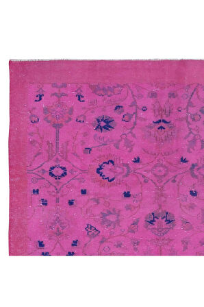 197x275 cm, Eski El Yapımı Türk İşi Halı, El Dokuma Pembe Halı