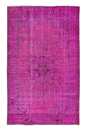 178x294 cm, Pembe El dokuması Halı, El Düğümlü Alan Halısı, Eski Türk Halısı