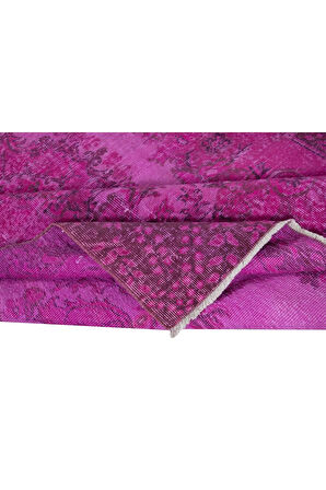 166x272 cm, Pembe Oturma Odası Halısı, Yenilenmiş Türk Halısı, El Düğümlü Alan Halısı