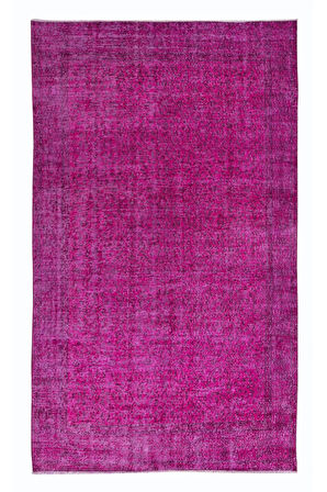 157x254 cm, Modern Ev Dekoru Halı, Pembe El Yapımı Halı, Geleneksel Yünlü Halı