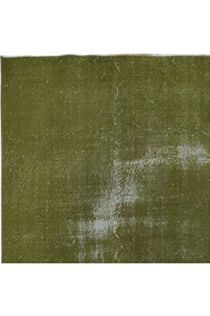 203x308 cm Yeşil Halı, Yenilenmiş Halı, Yeniden Boyanmış Eski Halı