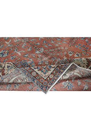 250x340 cm El Düğümlü Eski Yün Alan Halısı, El Yapımı Türk Çiçekli Büyük Halı