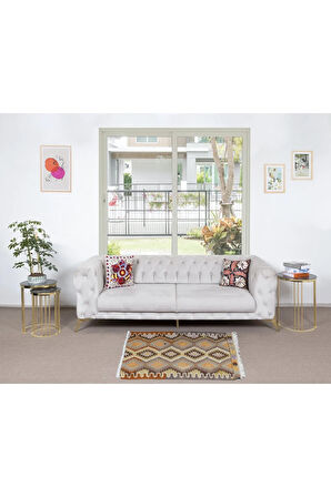 85x114 cm El Dokuma Anadolu Kilimi, %100 Yünden Yapılmıştır, Eski Çok Renkli  Halı