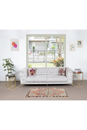 73x145 cm 20.Yüzyıl Ortası Küçük Türk Halısı, El Düğümlü Halı, Dekoratif Paspas