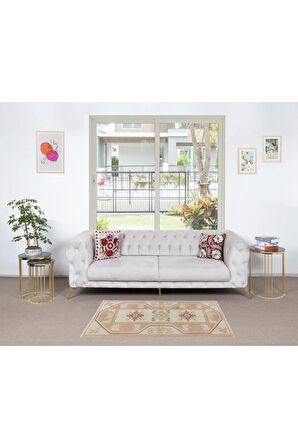 80x120 cm Eski Geometrik Küçük Halı, El Yapımı Vurgulu Halı, Türk Paspası