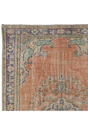 175x283 cm Eski Geleneksel El Yapımı Türk Halısı, Yünlü El Düğümlü Halı