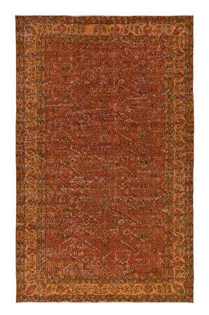 182x293 cm El Dokuması Halı, Turuncu Halı, Oturma Odası Halısı, Misafir Odası Halısı
