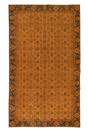 170x282 cm Turuncu Halı, Yenilenmiş El Dokuma Halı, El Yapımı Halı, El Düğümlü Modern H