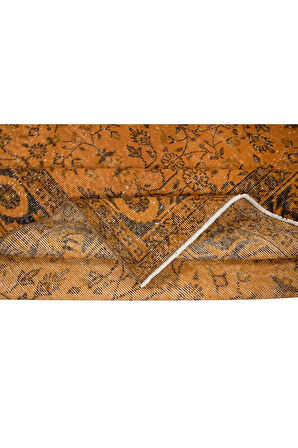 202x318 cm Turuncu El Düğümlü Halı, Modern Mutfak Halısı, Modern Ofis Halısı