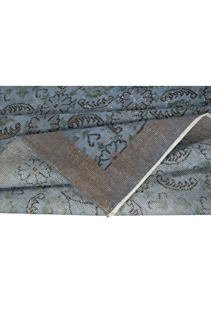 177x281 cm Modern El Yapımı Mavi Renkli Türk Halısı, 100% El Dokuması Alan Halısı