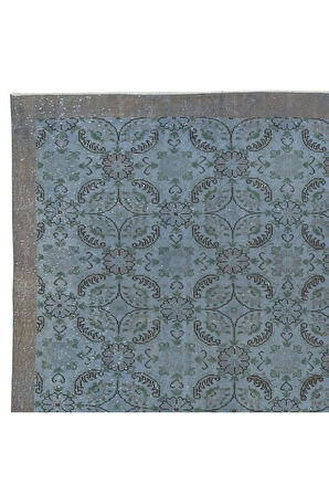 177x281 cm Modern El Yapımı Mavi Renkli Türk Halısı, 100% El Dokuması Alan Halısı