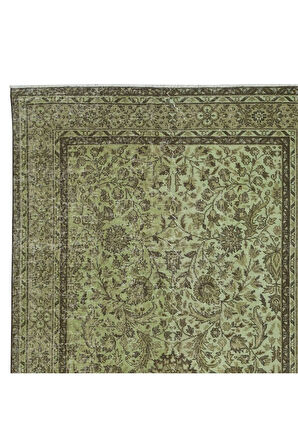 172x292 cm Modern Ev ve Ofis Dekoru için Yeşil Halı, El Yapımı Anadolu Halı