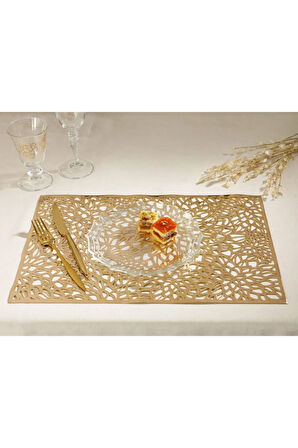 Blanca Pvc 2'li Mutfak Amerikan Servis 45x30 Cm Gold
