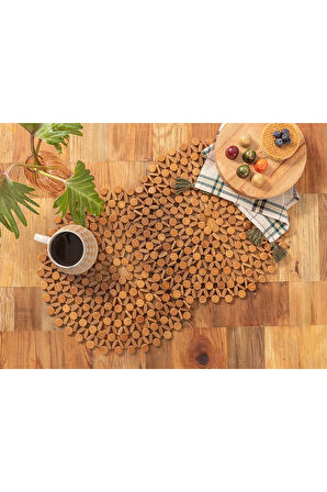 Beaded Bambu Amerikan Servis 36 Cm Kahve