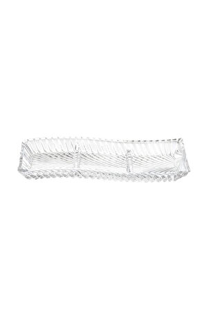 Gilan Cam 3 Bölmeli Sunum Tabağı 40 Cm Şeffaf