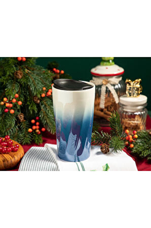 Duke Porselen Double Wall Travel Mug 360 Ml Mavi